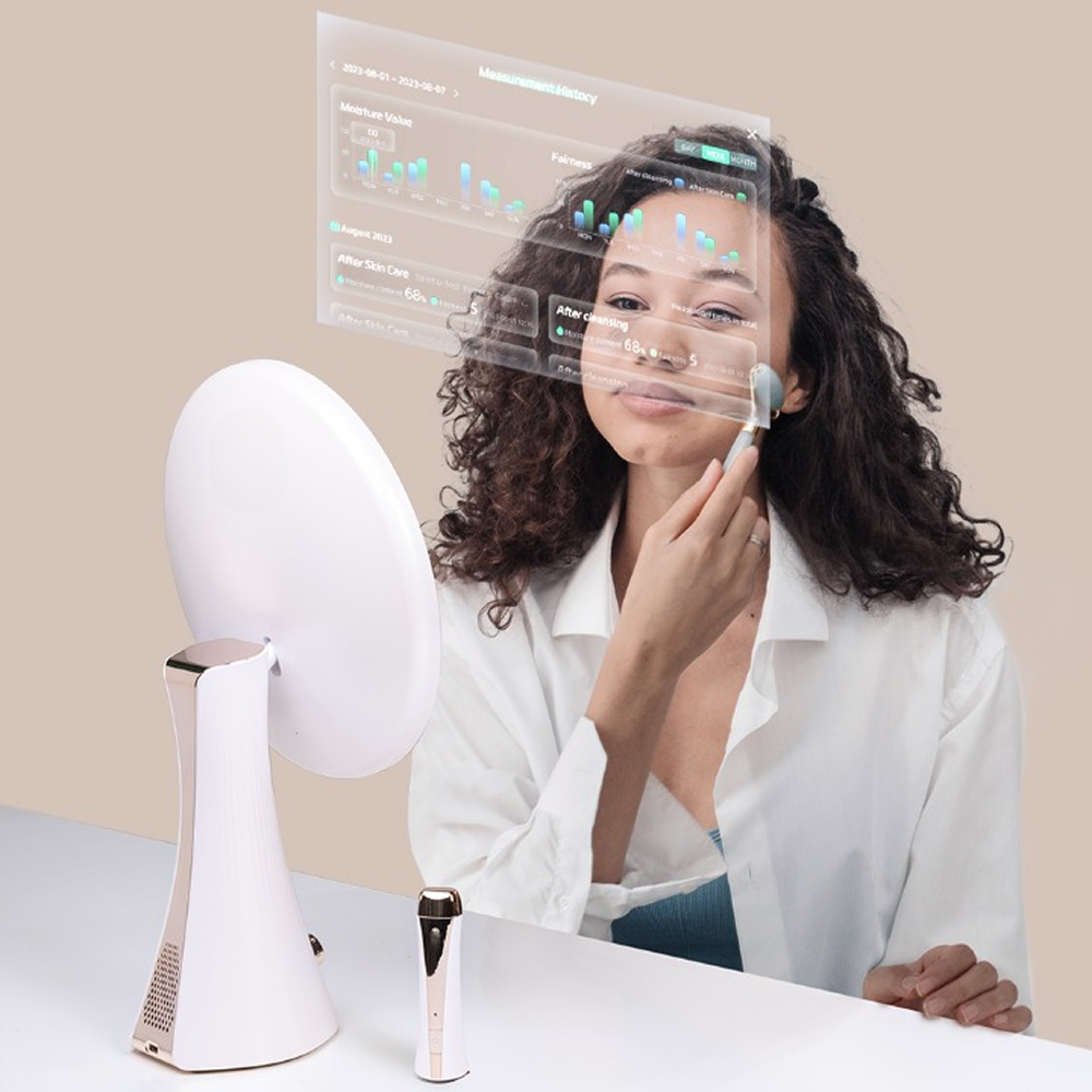 Glowé Mirror AI – Smart LED Makeup Mirror with integrated AI Skin Analysis and Touchscreen Display